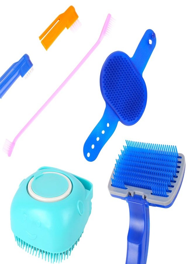 مجموعة فرش تنظيف الكلاب، فرش متعددة الألوان للحيوانات الأليفة مع فرشاة ناعمة وفرش أسنان (عبوة من 4 قطع)